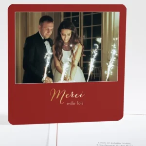 Remerciements mariage Mille mercis*Faire-part Elégant Sale