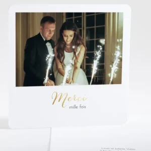 Remerciements mariage Mille mercis*Faire-part Elégant Sale