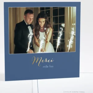 Remerciements mariage Mille mercis*Faire-part Elégant Sale