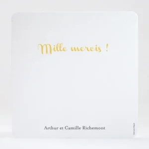 Remerciements mariage Millefeuille*Faire-part Elégant Sale