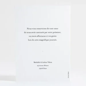Remerciements mariage Minimaliste*Faire-part Elégant Outlet