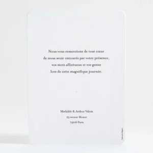 Remerciements mariage Minimaliste*Faire-part Elégant Outlet