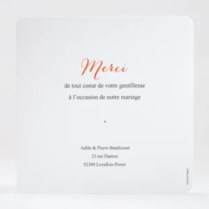 Remerciements mariage Moderne*Faire-part Elégant Outlet