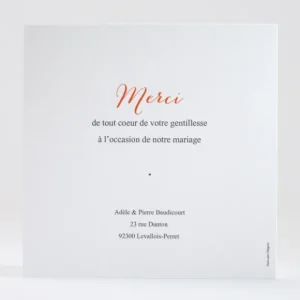 Remerciements mariage Moderne*Faire-part Elégant Outlet