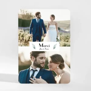 Remerciements mariage Nous deux*Faire-part Elégant Discount