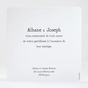 Remerciements mariage Passion vegetale*Faire-part Elégant Discount