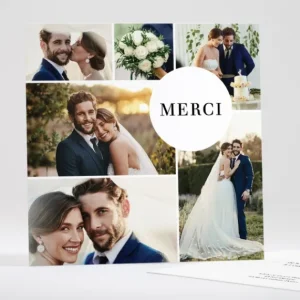 Remerciements mariage Pele-mele*Faire-part Elégant Online