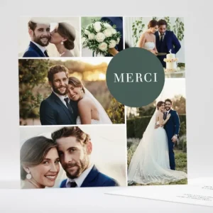 Remerciements mariage Pele-mele*Faire-part Elégant Online