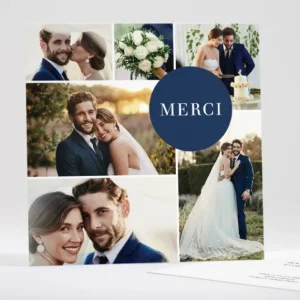 Remerciements mariage Pele-mele*Faire-part Elégant Online