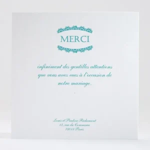 Remerciements mariage Petite dentelle*Faire-part Elégant New