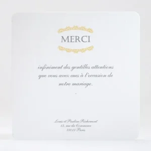 Remerciements mariage Petite dentelle*Faire-part Elégant New