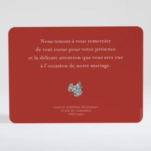 Remerciements mariage Petite aquarelle*Faire-part Elégant New
