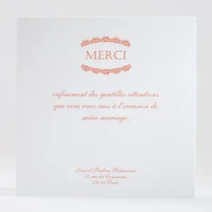 Remerciements mariage Petite dentelle*Faire-part Elégant New