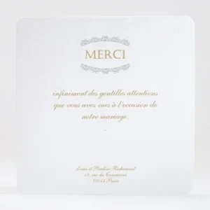 Remerciements mariage Petite dentelle*Faire-part Elégant New