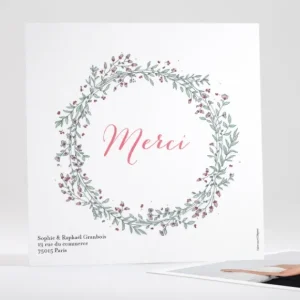 Remerciements mariage Ronde fleurie*Faire-part Elégant Fashion