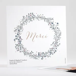 Remerciements mariage Ronde fleurie*Faire-part Elégant Fashion