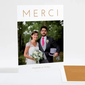 Remerciements mariage Simplement*Faire-part Elégant Sale