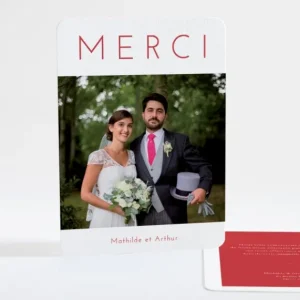 Remerciements mariage Simplement*Faire-part Elégant Sale