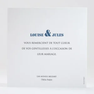 Remerciements mariage Symphonie*Faire-part Elégant Best