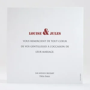Remerciements mariage Symphonie*Faire-part Elégant Best