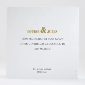 Remerciements mariage Symphonie*Faire-part Elégant Best