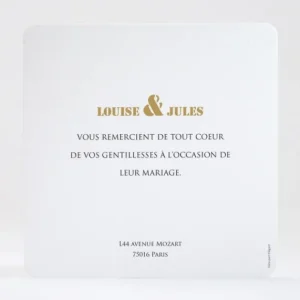 Remerciements mariage Symphonie*Faire-part Elégant Best