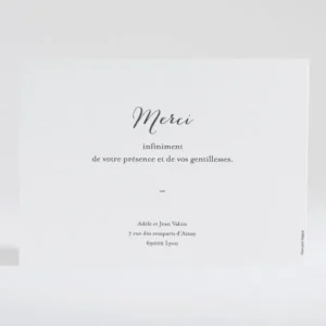 Remerciements mariage The day*Faire-part Elégant New