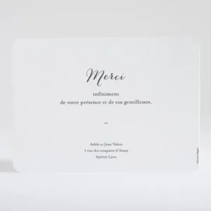 Remerciements mariage The day*Faire-part Elégant New