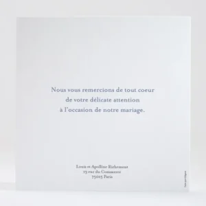 Remerciements mariage Tourbillon*Faire-part Elégant Outlet