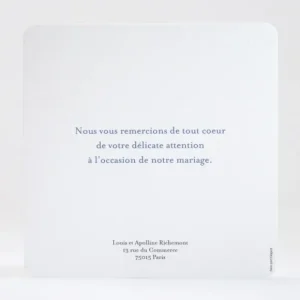 Remerciements mariage Tourbillon*Faire-part Elégant Outlet