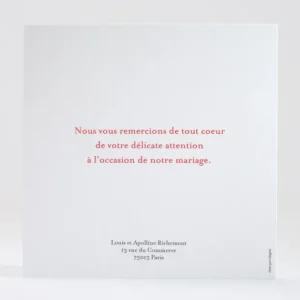 Remerciements mariage Tourbillon*Faire-part Elégant Outlet