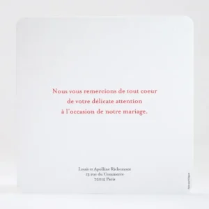 Remerciements mariage Tourbillon*Faire-part Elégant Outlet