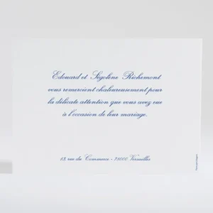 Remerciements mariage Traditionnel rectangle*Faire-part Elégant Clearance