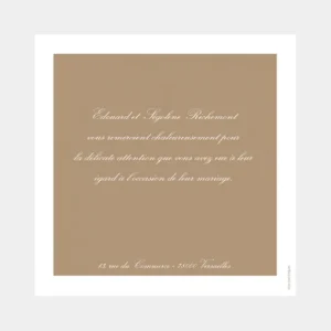 Remerciements mariage Traditionnel couleur*Faire-part Elégant Online