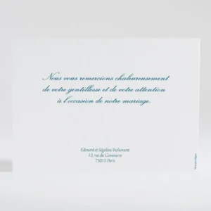 Remerciements mariage Traditionnel triptyque*Faire-part Elégant Clearance
