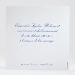 Remerciements mariage Traditionnel*Faire-part Elégant Hot