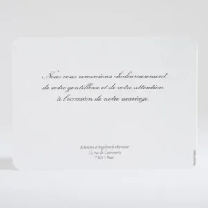 Remerciements mariage Traditionnel triptyque*Faire-part Elégant Clearance