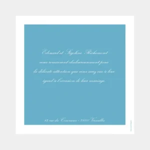 Remerciements mariage Traditionnel couleur*Faire-part Elégant Online