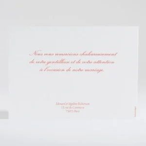 Remerciements mariage Traditionnel triptyque*Faire-part Elégant Clearance