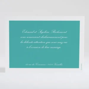 Remerciements mariage Tradi rectangle couleur*Faire-part Elégant Sale