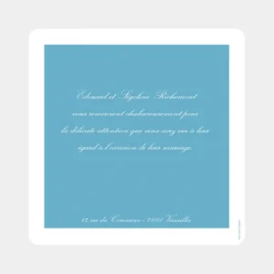 Remerciements mariage Traditionnel couleur*Faire-part Elégant Online