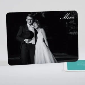 Remerciements mariage Tradi rectangle couleur*Faire-part Elégant Sale