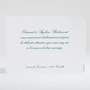 Remerciements mariage Traditionnel rectangle*Faire-part Elégant Clearance