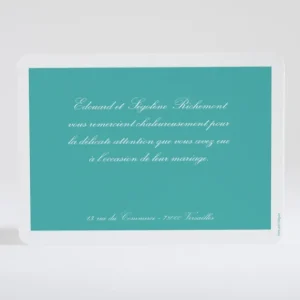 Remerciements mariage Tradi rectangle couleur*Faire-part Elégant Sale