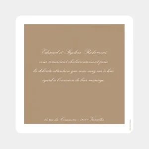 Remerciements mariage Traditionnel couleur*Faire-part Elégant Online