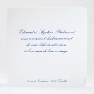 Remerciements mariage Traditionnel*Faire-part Elégant Hot