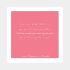 Remerciements mariage Traditionnel couleur*Faire-part Elégant Online