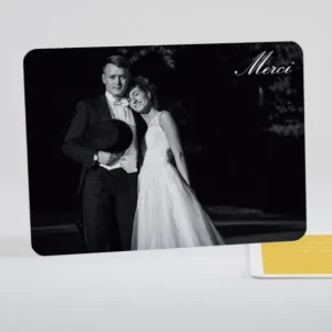 Remerciements mariage Tradi rectangle couleur*Faire-part Elégant Sale