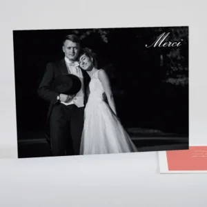 Remerciements mariage Tradi rectangle couleur*Faire-part Elégant Sale