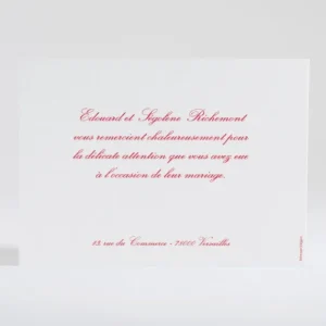 Remerciements mariage Traditionnel rectangle*Faire-part Elégant Clearance